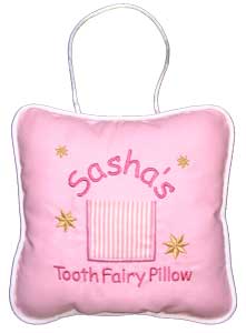 Girls Pink Stripe Tooth Fairy Pillow